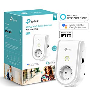 TP-Link - RE270K - Répéteur WiFi AC750 Mbps avec prise connectée WiFi avec Google Assistant et IFTTT , Blanc