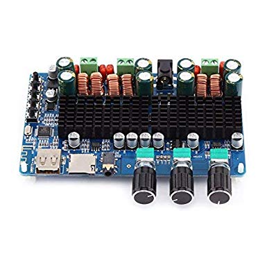 Carte Amplificateur de puissance, carte amplificateur numérique à 2.1 canaux Sortie USB TF USB 50 W + 50 W Sortie Stéréo 100 W pour caisson de basses