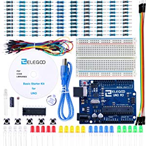 ELEGOO UNO R3 Carte Kit De Démarrage Basique avec Guide d'utilisation Français Kit d'apprentissage de Base Projet Compatible avec Arduino IDE