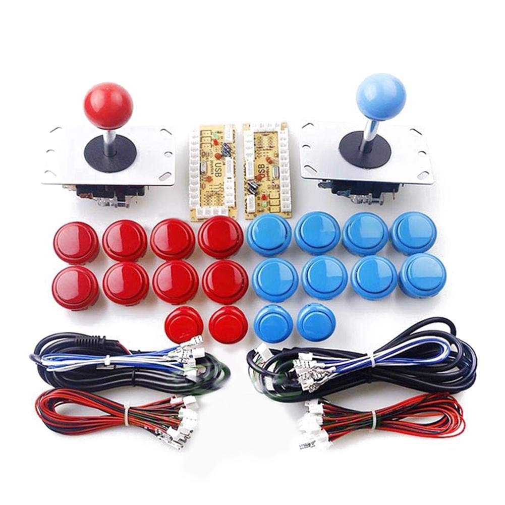 Joystick Boutons Ensemble Arcade DIY Kits Pièces Joystick Ensemble Console De Jeu Bouton Encodeur USB Pour PC Chine Sanwa Joystick 20 Pcs Boutons À Pousser