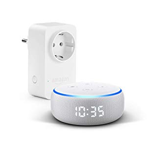 Nouvel Echo Dot (3ème génération), Enceinte connectée avec horloge et Alexa + Amazon Smart Plug (Prise connectée WiFi), Fonctionne avec Alexa