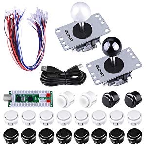 Quimat Kit Arcade, 2 Joueurs Joystick Zéro Délai Kits DIY de Jeu d'Arcade Encodeur USB Bouton Pour PC Game handle Gamepad Compatible et Raspberry Pi 3 2 1 model B,Mame Jamma et Jeux de Combat